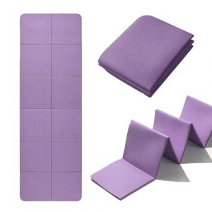 Gykutix Tapis Yoga Pliable de Voyage 183 x 61 x 0.4 cm Tapis de Yoga Antid&eacute;rapant Tapis Pilates Pliable Sport avec Sac de Transport pour Pil&acirc;tes, Gym, A&eacute;robic, Stretching, Entra&icirc;nement (Violet) (O&Uuml; Tsiglo, neuf)