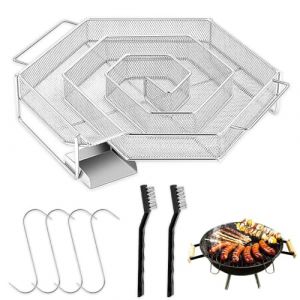 Udbrud Générateur de Fumée Froide, Générateur de fumée froide en acier inoxydable Professionelle Fumoir à Froid pour Saumon avec Brosse et Crochet pour Barbecue et Fumoir (Udbrud-Direct, neuf)