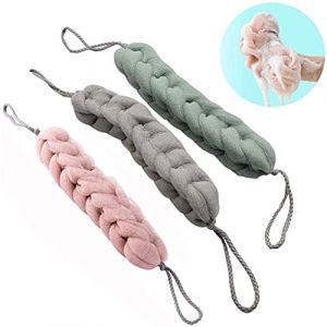 Jtkeji Éponge Fleur Bain Filet,Maille Eponge de Douche,Filet Extensible Dos Douche,pour Adulte Enfant Domicile Nettoyage Corps Peaux Morte Éponge de Bain Massage Du Dos Épurateur, 3 Unité (Lot de 1) (SHLJADSDU, neuf)