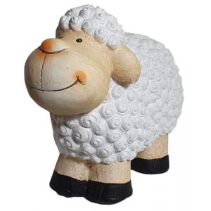 Bambelaa! Figurine de jardin en forme de mouton - Grande figurine de jardin - Pour l'extérieur et l'intérieur - À poser - Environ 31 x 13 x 23 cm - Noir et blanc (Bambelaa!, neuf)