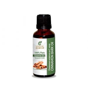 Huile essentielle d'écorce de cannelle (Cinnamomum Zeylanicum Syn C. Verum) Huile essentielle 100 % pure naturelle non diluée non coupée de qualité thérapeutique 0,5 cl (Sheer Essence Lifestyle Products, neuf)