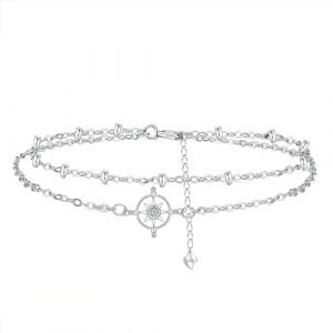 Hifeeled Bracelet Etoile Femme Argent Sterling 925 Bracelet Gouvernail Cadeaux No&euml;l D'anniversaire Originaux pour Femmes &Eacute;pouse -R&eacute;glable(16cm+4) (Hifeeled, neuf)