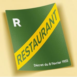 SC ® - Sticker/Autocollant - Licence Restaurant (R) Restauration - Conforme à la réglementation - Décret du 8 Février1955 - Fabrication Française (S-C, neuf)