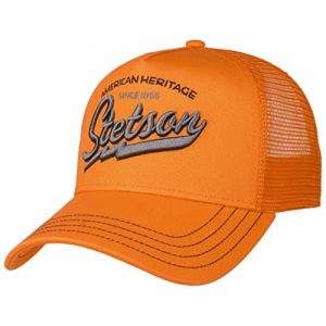 Stetson Casquette American Heritage Kids Enfant/Femme/Homme - pour Enfant de Baseball Trucker Snapback, avec visière, visière Printemps-été - Taille Unique Orange (Chapeaushop, neuf)