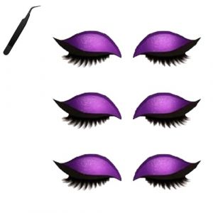 Lazy Eye Shadow Pansements pour cils 2 en 1 r&eacute;utilisables - Ombre &agrave; paupi&egrave;res 3D naturelle avec faux cils et ombres - Facile &agrave; appliquer en une seule pi&egrave;ce (3 paires-violet) (zhengyuanxiaoqu, neuf)