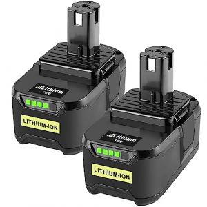 2 pcs RB18L50 5000mAh Remplacement pour ryobi 18V Batterie P108 RB18L25 RB18L13 RB18L50 RB18L40 Batterie avec indicateur LED (TOPBATT-FR, neuf)