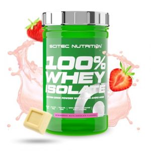 Scitec Nutrition 100% Whey Isolate, Boisson en poudre aromatis&eacute;e avec isol&acirc;t de prot&eacute;ines, L-glutamine, L-arginine et &eacute;dulcorants, sans sucre, sans gluten, 700 g, Fraise-Chocolat blanc (BioTechUSA Official FR, neuf)