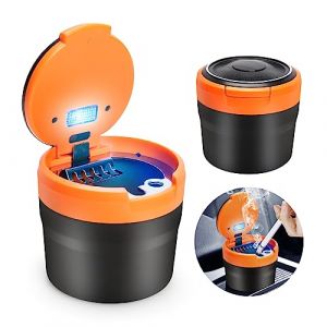 LYCXAMES Cendrier de voiture, cendrier de voiture, avec couvercle amovible et LED lumineux, cendrier, cendrier de voiture, voiture portable pour voyage en plein air, usage domestique, maison, bureau (LYCXAMES, neuf)