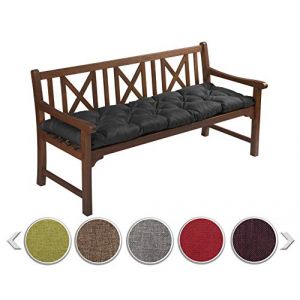 sunnypillow Coussin pour Banc de Jardin 110 x 50 cm - Matelas Exterieur, Interieur - Coussins Assise Balancoire - Confortable Coussins de Meubles pour Terrasse, Balcon, Banquette - Noir (Globix24, neuf)