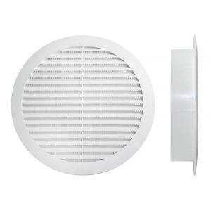 A2ZWORLD Grille de ventilation ronde, grille d'aération en plastique, grille d'éjection d'air, équipée de moustiquaire, couleur blanche, fabriquée en Italie (Ø80 mm H20 mm trou 60 mm) (A2ZWORLD-FR, neuf)