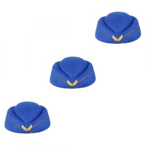 LIFKOME 3 Pièces casquette hôtesse de l'air chapeau chapeau boulanger pour femme chapeau rouge d'hôtesse de l'air décor costume de chapeau d'agent de bord chapeau d'hôtesse de l'air (Yaeerang, neuf)