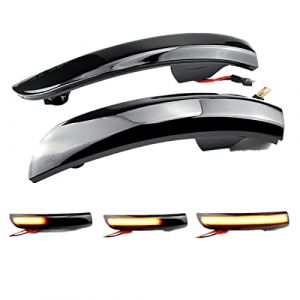 LEDFEWAG 2 pi&egrave;ces LED Feux de jour Clignotant Lat&eacute;raux Dynamique Ambre R&eacute;troviseur Compatible pour Ford Kuga Escape EcoSport 2013-2018 (NMXPW, neuf)