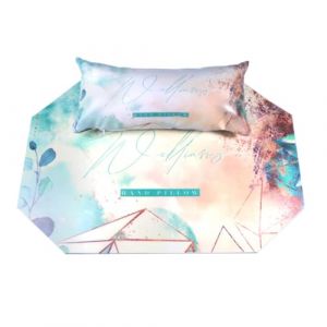 WRITWAA Set de Manucure Coussin Main Octogonal avec Tapis D&eacute;coratif Support Ferme et Confortable pour Salon et Usage Domestique Accessoires Essentiels Nail Art (Wlonga, neuf)