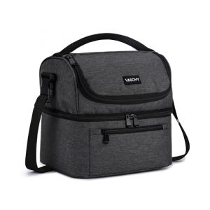 VASCHY Sac Isotherme Repas, 13.4L &agrave; Deux Compartiments - Sac Lunch Isotherme pour Homme Femme Travail & Pique-nique, Gris (Vaschy, neuf)