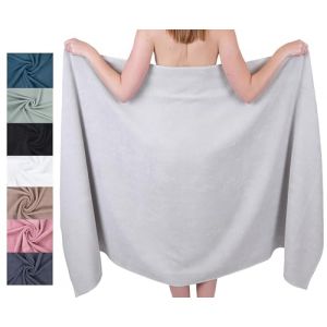 Betz Drap de Bain XXL 100x200 cm &ndash; 1 pi&egrave;ce &ndash; pour Sauna et Plage en 100% Coton, 360 g/m&sup2; - Absorbant et Doux &ndash; Grande Serviette avec Attache Serviette &ndash; s&eacute;rie Berlin - Couleur Gris argent&eacute; (Betzshop, neuf)