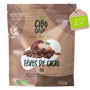 Fèves de Cacao Crue Bio - 1.5 Kg. Variété Criollo Biologique et Naturelle. Fèves de Cacao du Pérou de la plante Theobroma Cacao. Goût Intense Aromatique et Amer. (CiboCrudo Bio, neuf)