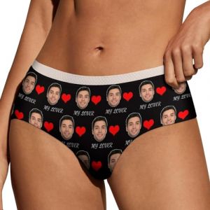Naispanda Culotte Femme personnalis&eacute;e avec Visage Amusant Culotte Femme personnalis&eacute;e sous-v&ecirc;tements Fantaisie Culotte Femme personnalis&eacute;e sous-v&ecirc;tements Sexy avec Photo pour Femme &eacute;pouse Petite Amie (tuoqingkeji, neuf)