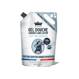 Recharge Gel Douche Lait de Ch&egrave;vre 900ml Les Petits Bains de Provence - Gel Douche surgras sans savon, +98% ingr&eacute;dients naturels, pour mains, corps et cheveux, recyclable (AllPharma en ligne, neuf)