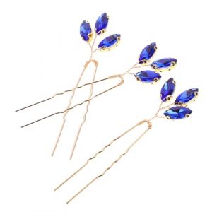 FRCOLOR 3 Pièces Épingle À Cheveux De Mariée De Mariage Accessoires De Cheveux De Mariage Épingles À Cheveux En Métal Bleu Strass Accessoires De Cheveux De Mariée De Mariage Strass (Laners, neuf)