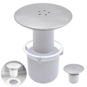 Esshogo Capot Bonde Douche, Universelle Siphon DoucheRemplacement de Couvercle, Couvercle de bonde de Douche, Bonde de Douche 115mm, Couvercle de Douche en Plastique chromé avec Panier (Esshogo, neuf)