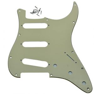 Dopro Pickguard de guitare vintage 11 trous 62 Strat ST SSS &agrave; bobine unique avec vis pour American Fender 62 Stratocaster Blanc vieilli 3 plis (Dopro E-commerce, neuf)
