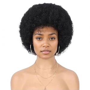 Perruque disco, perruques afro courtes des années 70 pour femmes noires, perruques afro afro synthétiques à apparence naturelle, peluches et perruques afro rebondissantes pour disco, fête, cosplay, u (zhshiwhcorcp, neuf)