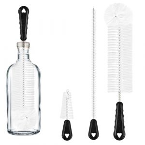 Vicloon Lot de 3 Goupilles pour Bouteilles en Verre, 1 L Brosse de Nettoyage de Bouteille en Verre, avec Goupillon pour Paille et Goupillon T&eacute;tine, pour Diverses Bouteilles d'eau, Noir (HANSBUY, neuf)