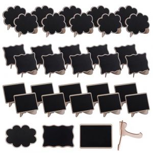 Aupawdy 30 Pièces Mini tableaux noirs,Ardoise Petite, Mini Ardoise,Mini Panneau D'affichage,Etiquette Prix Ardoise,Petit Tableau Noir pour Buffet, Mariage,Boulangerie,Fête (Jinyer, neuf)