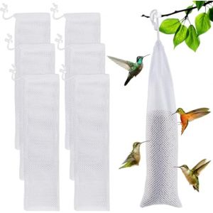 6PCS Mangeoire &Agrave; Oiseaux Chaussettes, Mangeoire &Agrave; Chaussettes en Maille, Mangeoires pour Oiseaux Sauvages, avec Entonnoir, pour Jardins, Cours, Pinsons Sauvages Alimentation (Blanc 40 X 10 CM) (xinmaimaoyi, neuf)