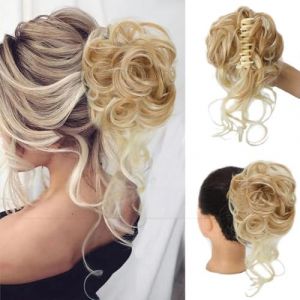 Chignons Perruque tête sphérique mode femme grosse poignée longue barbe cheveux bouclés en désordre Bague chignon cheveux bouclés femme sac Postiches pour femmes(Dirty gold) (zhongchengwu, neuf)