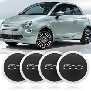 Lot de 4 enjoliveurs Fiat 500 - En ABS de qualit&eacute; sup&eacute;rieure - 68078419ac - Accessoires de rechange - Pour Fiat 500 - Accessoires (shangbaiyi store, neuf)