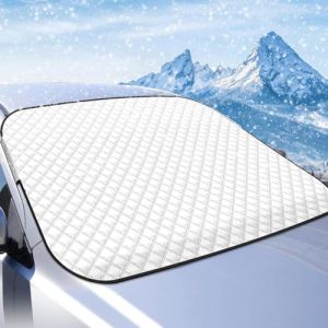 Couverture Pare-Brise Voiture, Protection Pare Brise Hiver, Protege Pare Brise Givre, B&acirc;che Pare Brise Protection Couverture Repliable Universelle Pare-Soleil Anti Neige et Givre Anti Glace UV Soleil (zhiyinhouse, neuf)