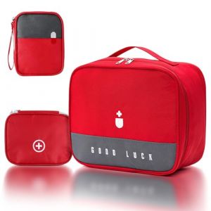 Aerulnd Trousse de Secours Vide 3 Pi&egrave;ces,&Eacute;tanche Sac de M&eacute;decine Portable,Bo&icirc;te M&eacute;dicale,Trousse de M&eacute;decine Sac d'urgence de Grande Capacit&eacute;, Rangement Medicament pour Voyage,Bureau,Maison (litomarty trading OU, neuf)