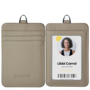 Porte-badge en cuir véritable avec cordon, doux, porte-carte d'identité, jusqu'à 20 couleurs et grains au choix, parmi plusieurs emplacements pour cartes, étui vertical pour badge de travail (chongqinhan, neuf)