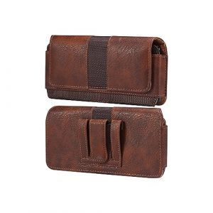Sac de Ceinture pour T&eacute;l&eacute;phone Portable Homme Cuir, Petit Pochette de Ceinture Cuir pour Smartphone, Sac Randonn&eacute;e Cuir Vertical &Eacute;tui Ceinture Clip Sacoche Universel Porte-monnaie Holster avec Boucle (Moteen, neuf)