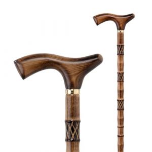 Flexor - Canne de Marche en Bois de H&ecirc;tre | Poign&eacute;e Ergonomique | Stabilit&eacute; & Style &Eacute;l&eacute;gant | Usage Quotidien & Randonn&eacute;e | Couleur Brun, Bois (Flexor, neuf)