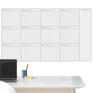 Grand Calendrier Mural Effa&ccedil;able &Agrave; Sec | 150X85cm R&eacute;utilisable Chaque Ann&eacute;e Calendrier Vierge Non Dat&eacute; Sur 12 Mois | Avec Aufgabenliste | Calendriers Annuel De Tableau Blanc Vierge R&eacute;uti (sapcetall, neuf)