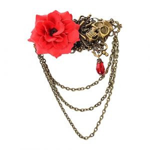 Barrettes &agrave; cheveux vintage steampunk, broche steampunk vintage pour femme | Design t&ecirc;te de mort, punk-gothique pour sortir, rendez-vous, f&ecirc;te, vie quotidienne (qortiouwa, neuf)