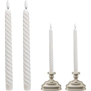 Bougies LED, Bougies Chandelier LED Flamme Vacillante, Pour Maison, &eacute;glise, F&ecirc;te, No&euml;l D&eacute;coration, Blanc, 2Pcs (OliveeeBeauty, neuf)