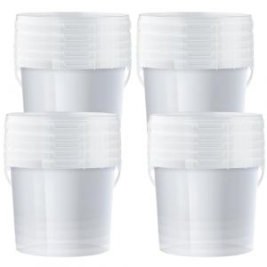 POSH Seau de 10 l - En plastique transparent - Qualit&eacute; alimentaire - Anti-fuite - Inodore - Robuste, stable et herm&eacute;tique - Seau avec anse (20, 10 l) (Posh Sp. z o.o., neuf)