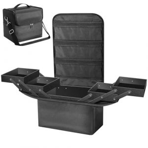Malette Maquillage Valise Maquillage Professionnel Noir Malette Onglerie Vanity et Trousses à Maquillage Malette Rangement Maquillage Malette Coiffure Rangement Onglerie (Joy MALL, neuf)