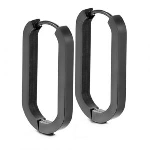 AFCJLTO Lot de 2 Boucles d'oreilles Cr&eacute;oles Argent Sterling pour Femme - Hypoallerg&eacute;niques, Grandes et L&eacute;g&egrave;res, &Eacute;l&eacute;gance assur&eacute;e avec ces Boucles d'oreilles Noires, (JING DAYU, neuf)