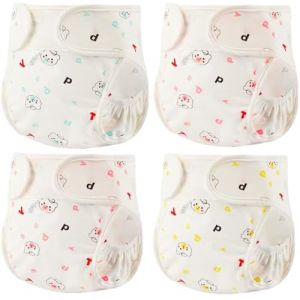 Couche De Poupées Reborn de 17-24 Pouces Réutilisables , Poupées Reborn Vêtements Accessoires pour 43 à 61 cm Poupées Fille&Garçon Couches à Motif Ours 4 pièces Cadeaux pour Enfants (XUANXUAN521, neuf)