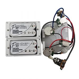 Micros de guitare &eacute;lectrique Alnico Classic Vintage et Pro Bucker Humbucker pour guitare &eacute;lectrique avec faisceau de c&acirc;blage professionnel Micro de guitare &eacute;lectrique (micros WH) (feihou, neuf)