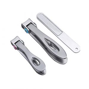 Cryfokt Coupe-ongles Tranchant &agrave; Grande Bouche, Ensemble de Manucure en Acier Inoxydable pour Usage Domestique (Ensemble trois pi&egrave;ces en argent) (Henseri, neuf)