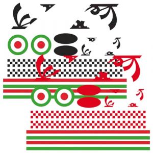 JYNVO Autocollants pour casque de moto, Moto Stickers Autocollants Avec Stripes Italia, Kit d'autocollants en vinyle brillant pour casque Vespa, pour Motos Tout-Terrain, des Casques et des Skateboards (ROBFLOR MARKET CARS, neuf)