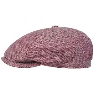 STETSON Casquette Hatteras Classic Wool Homme - Type Gavroche Laine avec visière, Doublure, Doublure Automne-Hiver - 62 cm Rouge foncé (Chapeaushop, neuf)