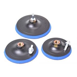 Aqbau&reg; Plateau de pon&ccedil;age avec plaque adh&eacute;sive Velcro 115 mm 125 mm 150 mm M14 avec adaptateur pour perceuse et meuleuse d'angle avec mandrin de serrage (Aquagk, neuf)