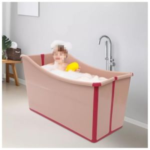 Baignoire Pliante Multifonction Pour Enfants De S&eacute;curit&eacute;, Baignoire Pliable Baignoire Adulte Baignoire Haute Capacit&eacute;, 97 x 47 x 57 cm(Color:Rose) (ZhiXianShop, neuf)