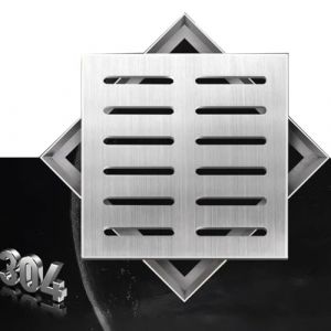 Grille de vidange d'ext&eacute;rieur carr&eacute;e en acier inoxydable 304, grille d'&eacute;gout robuste, couvercle et cadre (30 x 30 x 2 cm) (High quality Curtains, neuf)